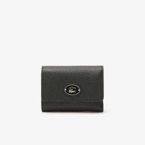 Lacoste Top Grain δερματινα Flap Close Wallet μαυρα | VW2597360