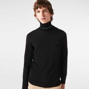 Lacoste Turtleneck Merino Μαλλί μαυρα | HL9251370