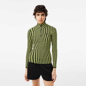 Lacoste Two-Tone Jacquard Zipped μαυρα Μπεζ | SU2861435