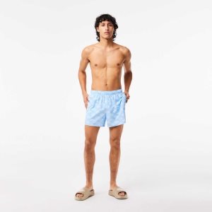 Lacoste Two-Tone Monogram Print μπλε ασπρα | RV3102968