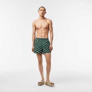 Lacoste Two-Tone Monogram Print πρασινο ασπρα | EC1420863