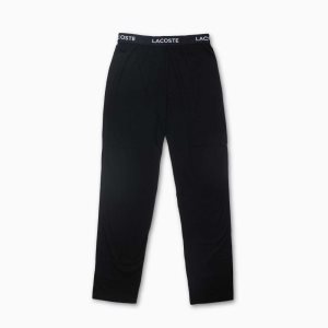 Lacoste Ultra-Soft βαμβακερα Jersey Pajama Bottoms μαυρα | HY0427936