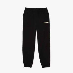 Lacoste Unbrushed Flannel Joggers μαυρα | KW4290681