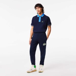 Lacoste Unbrushed Fleece tracking Pants σκουρο μπλε μπλε | SC9247815