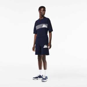 Lacoste Unbrushed Organic βαμβακερα Fleece σκουρο μπλε μπλε | JL7209584