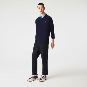 Lacoste V-Neck Μαλλί σκουρο μπλε μπλε | TA2517483