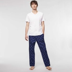 Lacoste V-Neck βαμβακερα Lounge T-Shirt 3-Pack ασπρα | OA8759213