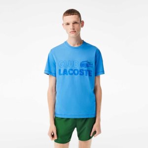 Lacoste Vintage Print Organic βαμβακερα μπλε | LW0487962
