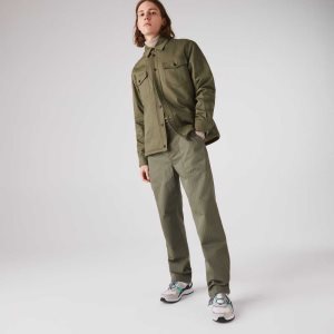 Lacoste Warm επενδυση Chevron βαμβακερα Χακί πρασινο | QR3065172