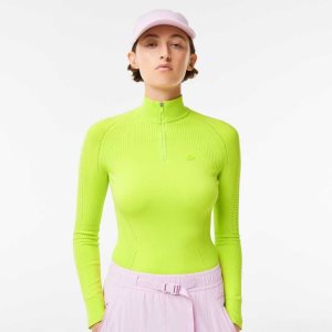 Lacoste Zip Neck πουλοβερ κίτρινα | YA2306548