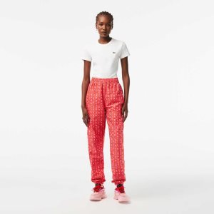 Lacoste tracking Pants with Logo Print πορτοκαλι κοκκινα ροζ | NC7532961