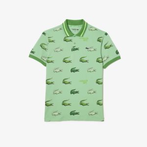 Lacoste Γκολφ Crocodile Print πρασινο κίτρινα | YQ9486120