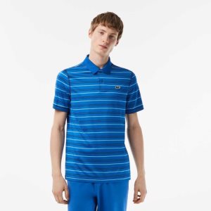 Lacoste Γκολφ Recycled Polyester Stripe μπλε σκουρο μπλε μπλε ασπρα μπλε | JZ3759012