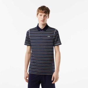 Lacoste Γκολφ Recycled Polyester Stripe σκουρο μπλε μπλε ανοιχτο πρασινο ασπρα Μπεζ | VW1408923