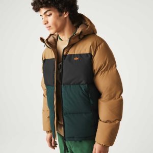 Lacoste Καπιτονέ Colorblock θαλασσης-Repellent καφε μαυρα πρασινο | OI8503641