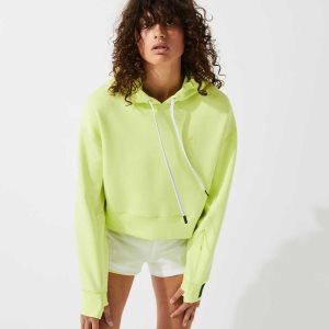 Lacoste Κουκουλοφόρος Cropped Stretch βαμβακερα Blend κίτρινα | RG3627594