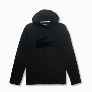 Lacoste Κουκουλοφόρος Long Sleeve Lounge μαυρα | AF7053986