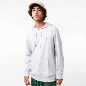 Lacoste Κουκουλοφόρος βαμβακερα Jersey Sweatshirt γκρι | AT2987361