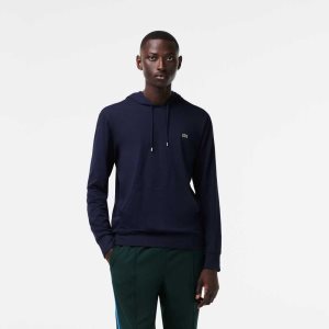 Lacoste Κουκουλοφόρος βαμβακερα Jersey Sweatshirt σκουρο μπλε μπλε | VL8419365