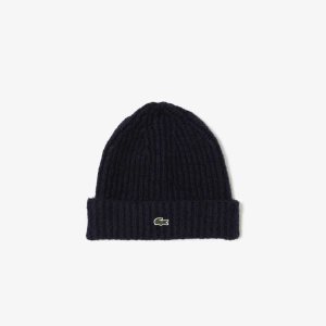 Lacoste Πλευρωτός Knit Beanie σκουρο μπλε μπλε | EB0651932