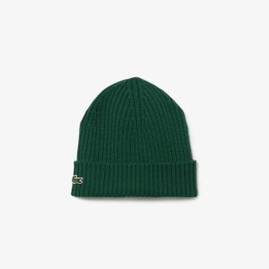 Lacoste Πλευρωτός Μαλλί Beanie πρασινο | UP0518634