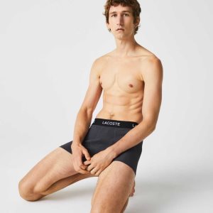 Lacoste Ριγέ waist Microfiber Trunk 3-Pack σκούρο γκρι κοκκινα μπλε μαυρα | KT3824709