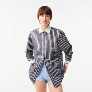 Lacoste αθλητικα & Rich Contrast Collar Shirt σκουρο μπλε μπλε ασπρα | PE2746859