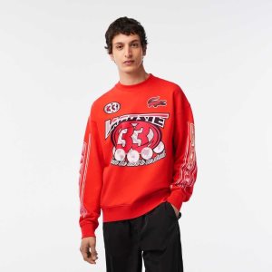 Lacoste βαμβακερα Fleece Loose Fit πορτοκαλι | HN5830947