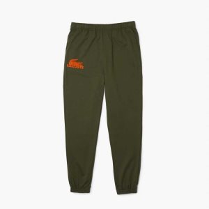 Lacoste βαμβακερα Fleece Lounge Joggers Χακί πρασινο πορτοκαλι | TA1420653