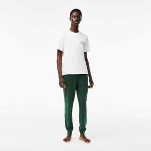 Lacoste βαμβακερα Jersey Pajama Set ασπρα πρασινο | SI9021437