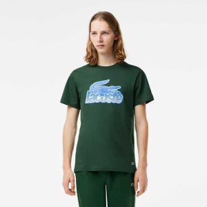 Lacoste βαμβακερα Jersey Print πρασινο | ZQ0374296