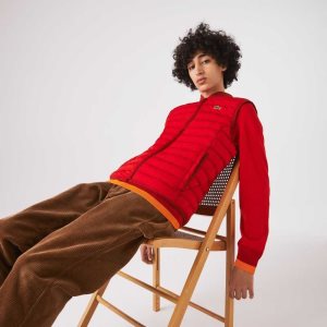 Lacoste ελαφρια Foldable θαλασσης-Resistant Puffer Coat κοκκινα | HG9520716