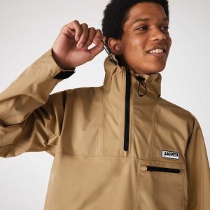 Lacoste θαλασσης-Resistant Κουκουλοφόρος Windbreaker Μπεζ | BZ1506482