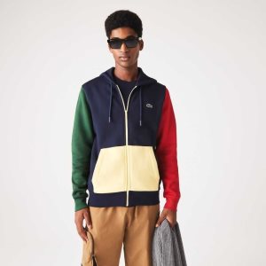 Lacoste κλασικα Fit Color-Block Κουκουλοφόρος Zip σκουρο μπλε μπλε πρασινο κοκκινα κίτρινα | NH7024156