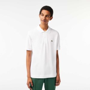 Lacoste κλασικα Fit Heavy βαμβακερα Pique L.12.21 ασπρα | SW6359107