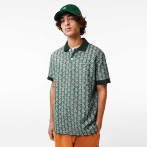 Lacoste κλασικα Fit Monogram Print πρασινο Μπεζ | QU0253496