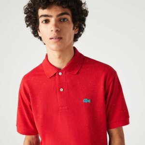 Lacoste κλασικα Fit Speckled Print βαμβακερα Pique κοκκινα | MC5430789