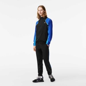 Lacoste τενις High-Neck Jogger Set μαυρα μπλε κίτρινα | MD1745082
