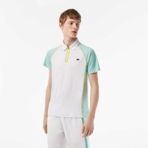 Lacoste τενις Recycled Polyester with Ultra-Dry τεχνολογια ασπρα ανοιχτο πρασινο κίτρινα | JV3190648