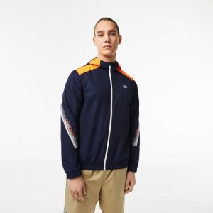 Lacoste τενις Recycled Polyester Κουκουλοφόρος σκουρο μπλε μπλε πορτοκαλι ασπρα πορτοκαλι ασπρα | AQ3759416