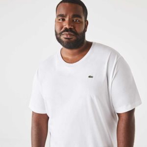 Lacoste ψηλεσ Fit Pima βαμβακερα Jersey ασπρα | XW8063291