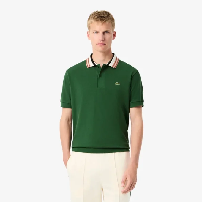 Ανδρικές Polo Μπλούζες Made in France με κλασική εφαρμογή και ριγέ γιακά Ανδρικές Polo Μπλούζες Made in France με κλασική εφαρμογή και ριγέ γιακά