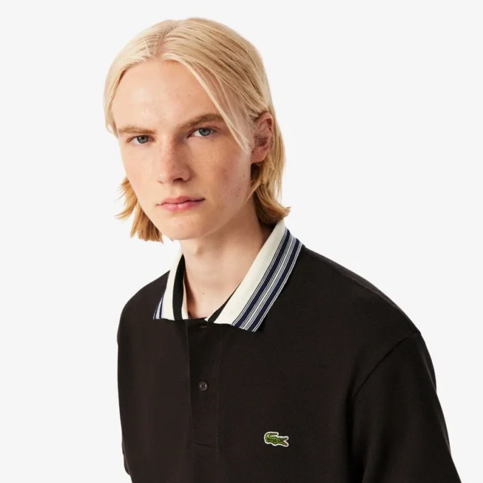 Ανδρικές Polo Μπλούζες Made in France με κλασική εφαρμογή και ριγέ γιακά Ανδρικές Polo Μπλούζες Made in France με κλασική εφαρμογή και ριγέ γιακά