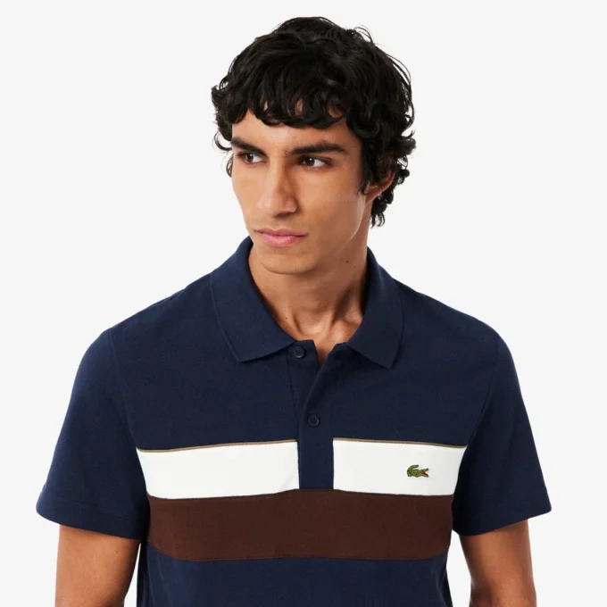 Ανδρικές Polo Μπλούζες Petit Piqua με χρωματικά μπλοκ και κανονική εφαρμογή Ανδρικές Polo Μπλούζες Petit Piqua με χρωματικά μπλοκ και κανονική εφαρμογή