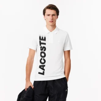 Ανδρική Polo Μπλούζα Lacoste Movement με κανονική εφαρμογή και τύπωμα