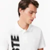 Ανδρική Polo Μπλούζα Lacoste Movement με κανονική εφαρμογή και τύπωμα