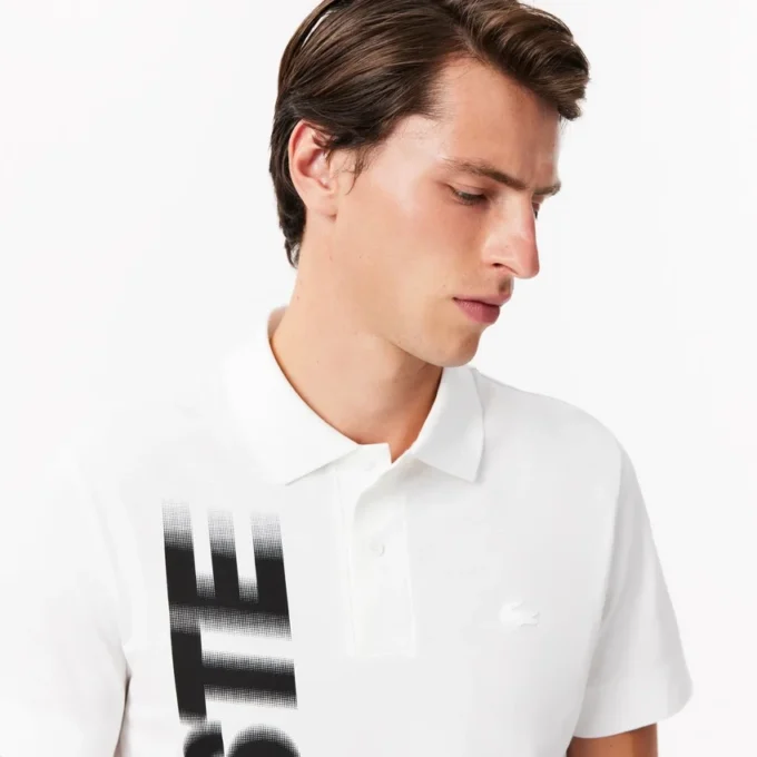 Ανδρική Polo Μπλούζα Lacoste Movement με κανονική εφαρμογή και τύπωμα