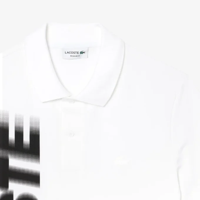 Ανδρική Polo Μπλούζα Lacoste Movement με κανονική εφαρμογή και τύπωμα