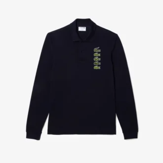 Ανδρική Polo Μπλούζα Original L.12.12 με μακριά μανίκια και πολλαπλά εμβλήματα