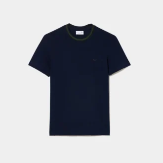 Ανδρικό ελαστικό T-shirt με ρίγες και γιακά